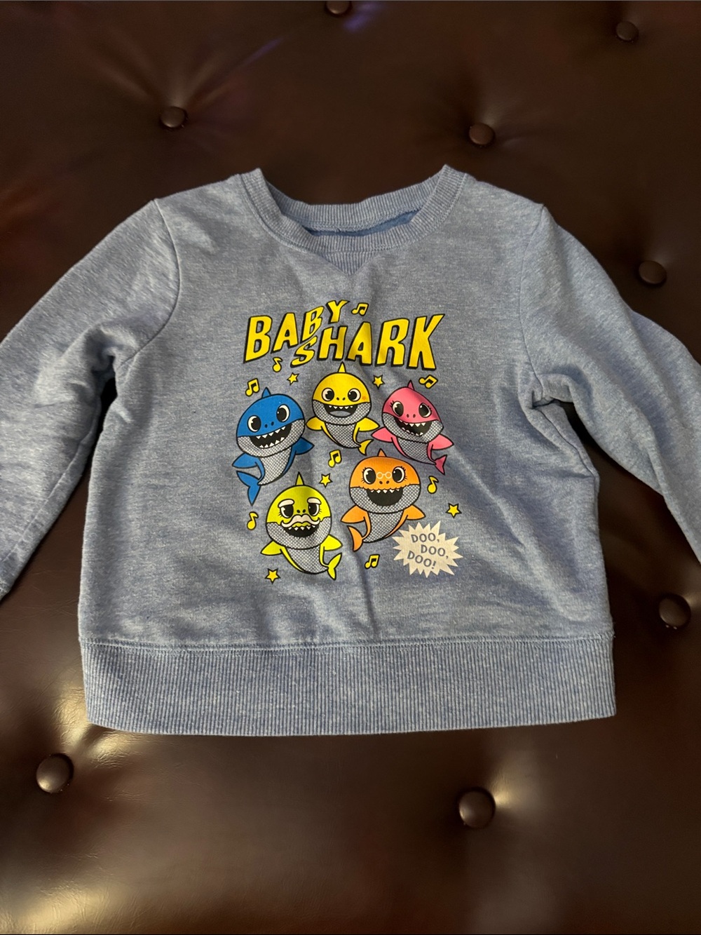 jumping beans Blue Baby Shark Graphic Sweatshirt with Multicolor Sharks